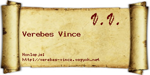 Verebes Vince névjegykártya