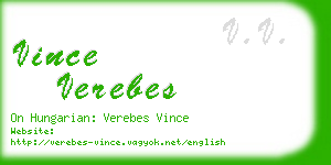 vince verebes business card